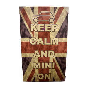 Cadre toile imprimée ''Keep Calm and Mini on'' Union Jack  voiture ancienne anglaise