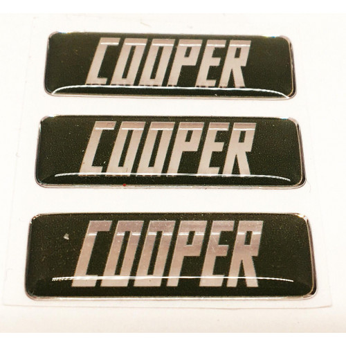 Kit de 3 autocollants ''COOPER'' Pour pédale alu-Austin Mini
