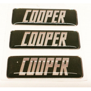 Kit de 3 autocollants ''COOPER'' Pour pédale alu-Austin Mini