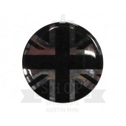 Autocollant rond Union Jack (noir/gris) (42mm) - Austin