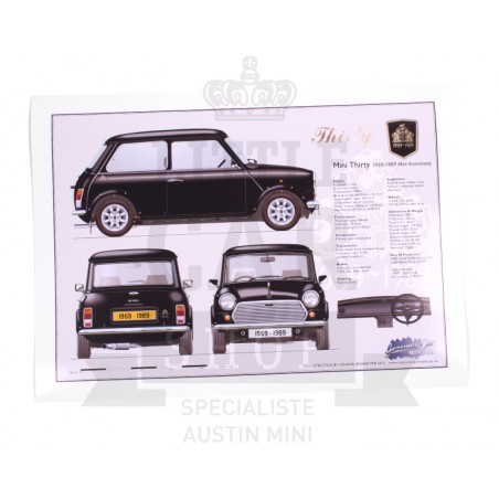 Dessin imprimé Mini Thirty 30eme anniversaire - Austin Mini