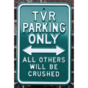  Plaque métal emboutie murale TVR Parking Verte