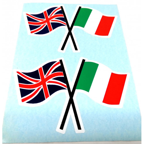 Autocollant drapeau union jack et italien ( la paire )-Austin