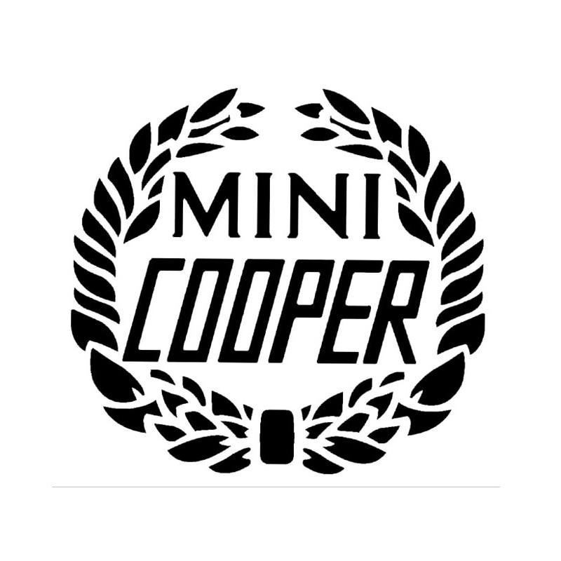 Autocollant laurier Mini Cooper: Noir - Austin Mini-Austin Mini