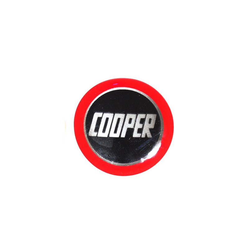 Autocollant Cooper noir cercle rouge (27 mm) - Austin