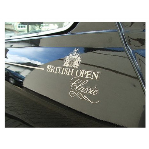 Kit de 3 Autocollants sans liseré : British Open - Austin Mini - Or 