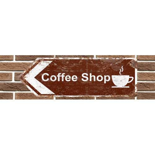 Panneau de signalisation en métal Coffee Shop