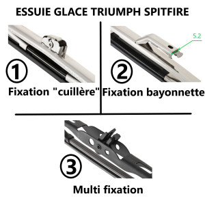 Essuie glace 11'' / 5.2 - Triumph Spitfire - Fixation au choix