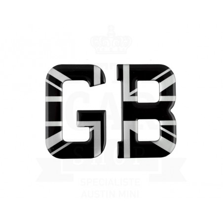 Lettre GB résine Union Jack (noir et gris)-Austin Mini