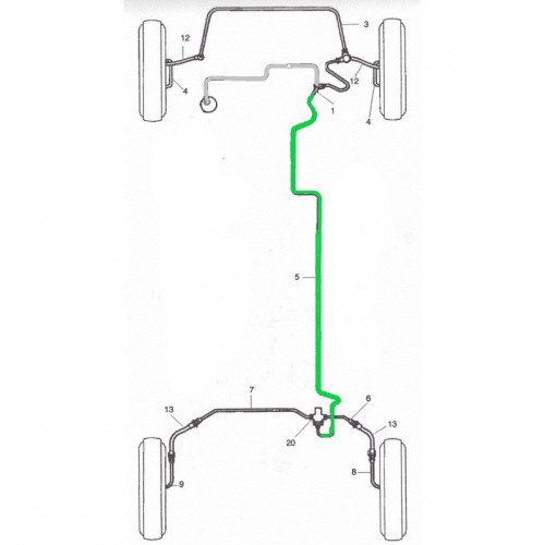 Tuyau de maître cylindre simple circuit n°5 - Austin Mini - LHD