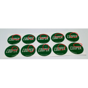 Lot de 10 logo  '' COOPER '' vert 27mm - DESTOCK