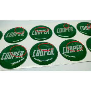 Lot de 10 logo  '' COOPER '' vert 27mm - DESTOCK