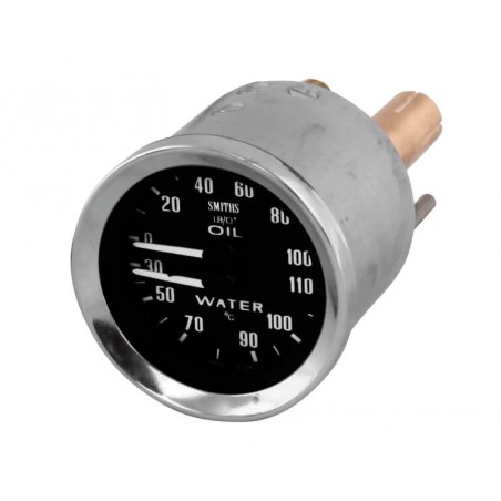 Jauge dual de température d'eau et pression d'huile Smith -