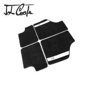 4 tapis de sol Signature John Cooper - Noir bande blanche