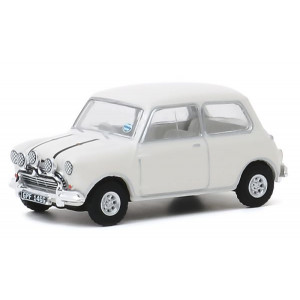 1/64 Austin Mini Cooper S - "L'or se barre" - Blanche voiture ancienne anglaise