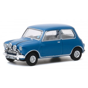 1/64 Austin Mini Cooper S - "L'or se barre" - Bleu voiture ancienne anglaise