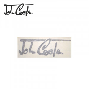Signature John Cooper - noir (x1) - 100mm voiture ancienne anglaise