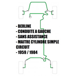 Kit de tuyaux de frein (simple circuit) - Austin Mini - 1959 à 1984