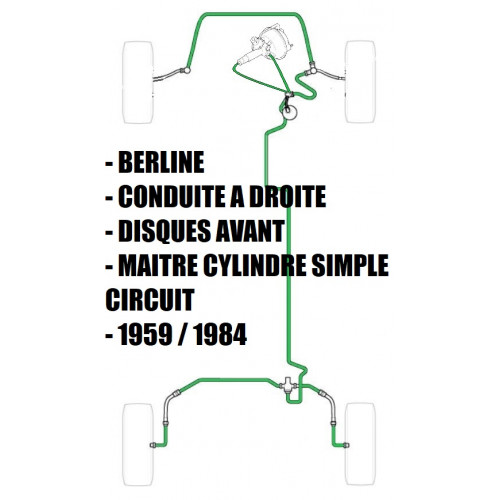 Kit de tuyaux de frein (Simple circuit) - Austin Mini - 1959 à 1984