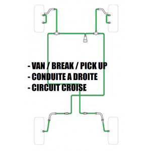 Kit de tuyaux de frein (Simple circuit) - Austin Mini - Break/Van/Pickup