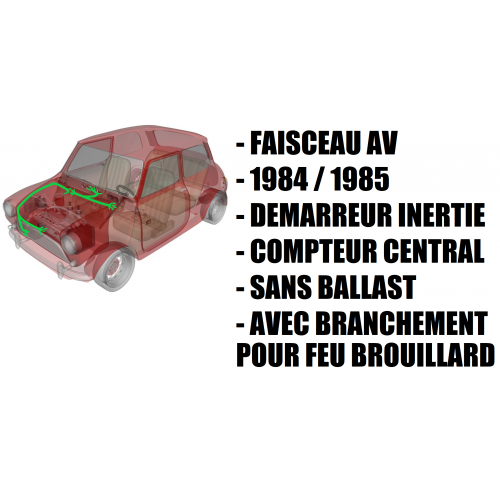 Faisceau électrique avant MINI 1000 1984 / 1985 / compteur central