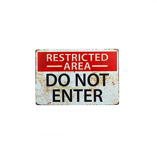 Plaque murale "Restricted Area"  voiture ancienne anglaise