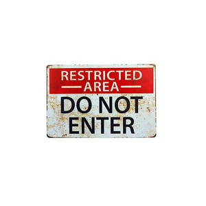Plaque murale "Restricted Area"  voiture ancienne anglaise