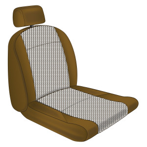 Kit housse siège avant inclinable sans appui tête vinyl tissu beige blanc houngstooth-