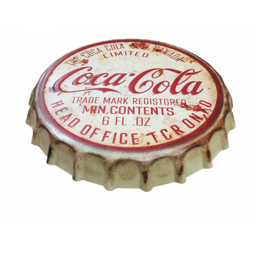 Capsule décoration ''Coca-Cola'' tôle diamètre 340mm