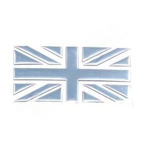 Badge drapeau anglais chromé relief à coller