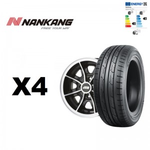 Pack 4 jantes 5x12 Dunlop - Noir + Nankang 