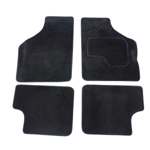 4 tapis de sol Austin Mini - Noir liseré Noir- Conduite à droite