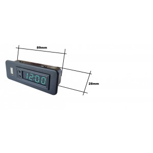 Horloge digitale de tableau de bord (Vert)