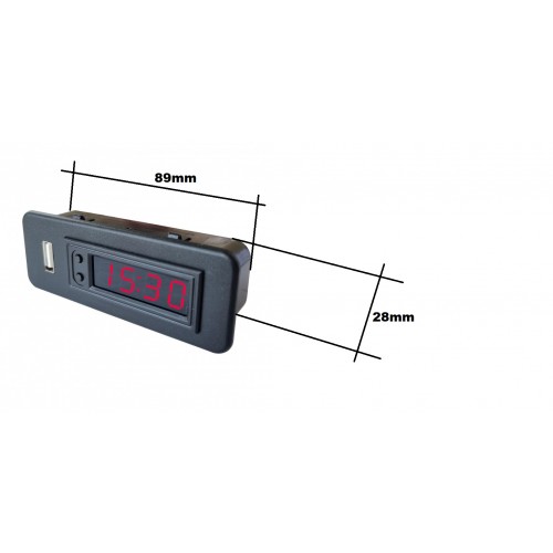 Horloge digitale de tableau de bord (Rouge)