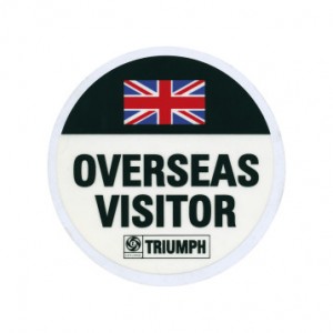Autocollant ''Overseas Visitor" 
