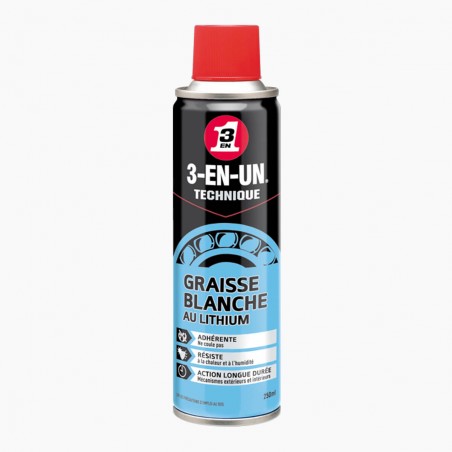 Spray 3-en-1 Graisse Blanche Lithium 250 ml