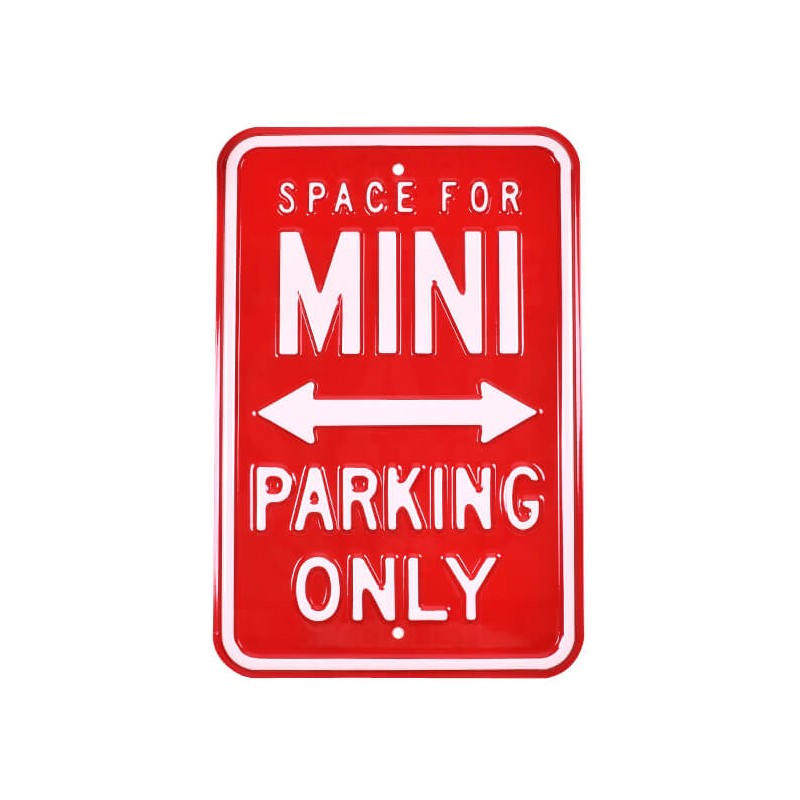 Plaque murale Mini Parking Only Rouge