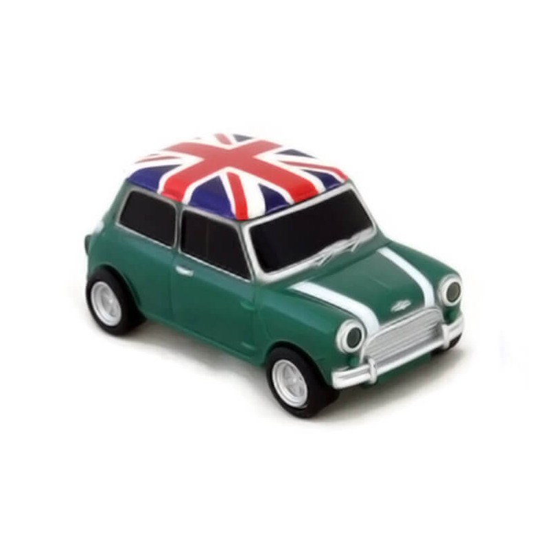Clé USB Austin Mini 8 GO - Verte Union Jack  voiture ancienne anglaise