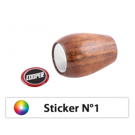 Pommeau bois avec sticker - 15 Stickers au choix-Austin Mini