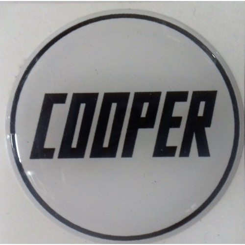 Autocollant rond Cooper noir et blanc (42mm)-Austin Mini