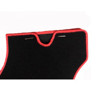4 tapis de sol (noir) liseré rouge Broderie Mini-Austin Mini