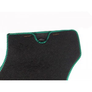 4 tapis de sol (noir) liseré vert/noir-Austin Mini
