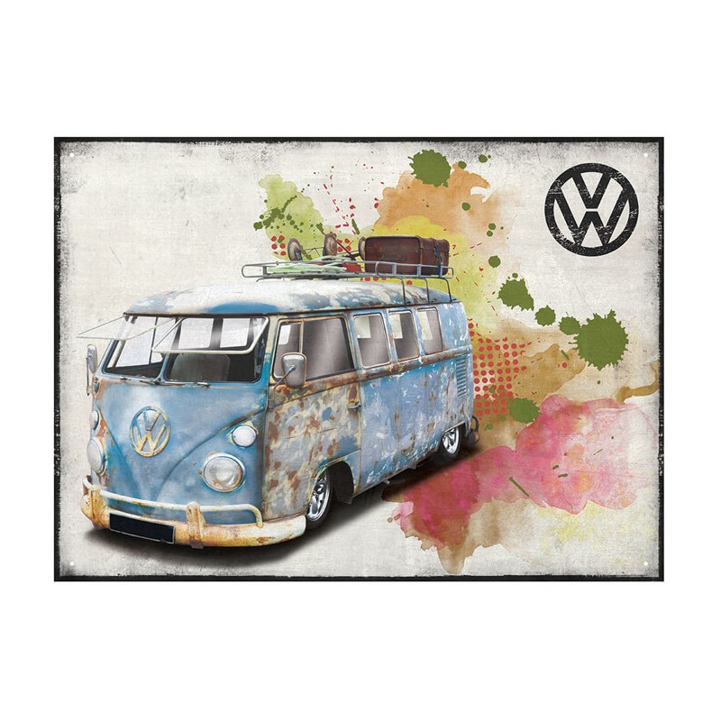 Plaque murale VW Aged Grunge