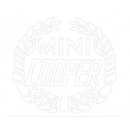 Autocollant laurier Mini Cooper: blanc - Austin Mini-Austin Mini