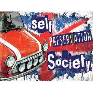 Plaque murale Mini Car Self Preservation Society-mg-mgb