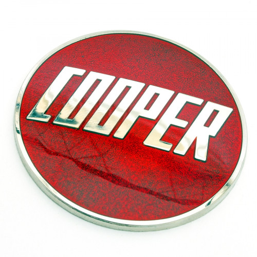 Badge Cooper émail à coller - Cooper Car Co Rouge-Austin Mini