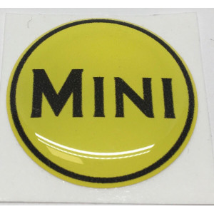 Autocollant MINI jaune et noir (27mm)-Austin Mini